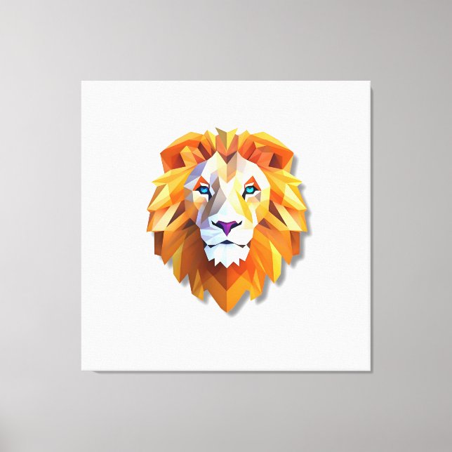 A GEOMETRIC LION Faux Canvas Print (Framsida)