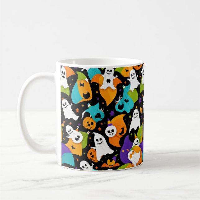 A Ghody Halloween mönster Kaffemugg (Vänster)