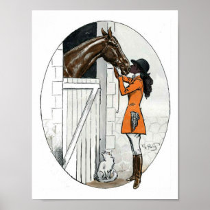 A Girl and Her Horse African Poster