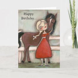A Girl and her Horse - Birthday Card Kort