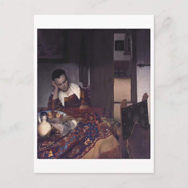 A Girl Asov av Johannes Vermeer Vykort (Framsida)