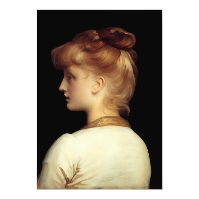 A Girl by Lord Frederic Leighton Fototryck (Framsidan)