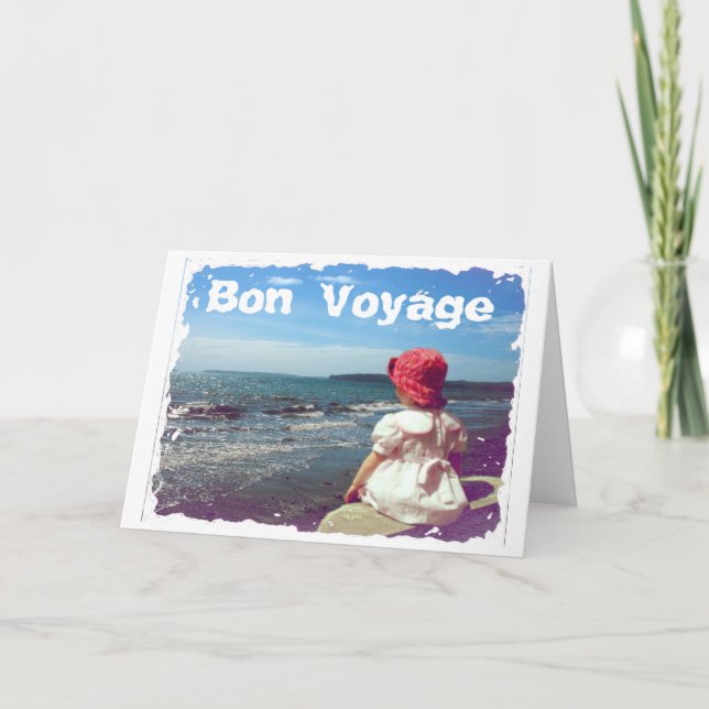 A Girl by Sea Bon Voyage Card Kort (Framsida)
