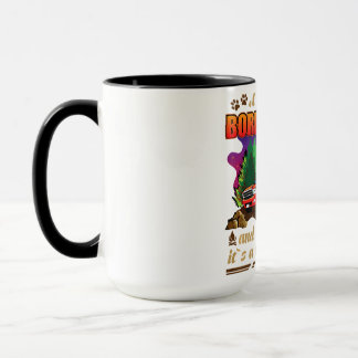 A Girl Hennes Gräns Collie och hennes Camper Hundä Mugg