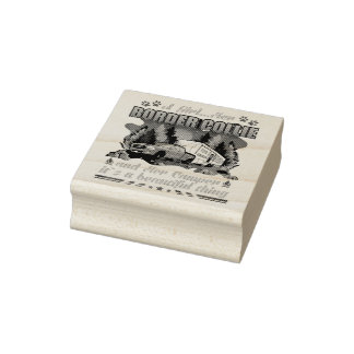 A Girl Hennes Gräns Collie och hennes Camper Hundä Stämpel