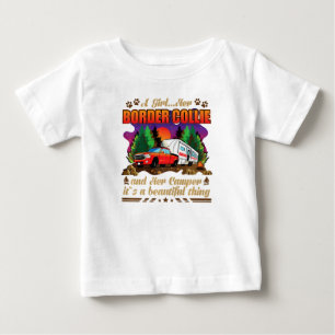 A Girl Hennes Gräns Collie och hennes Camper Hundä T Shirt
