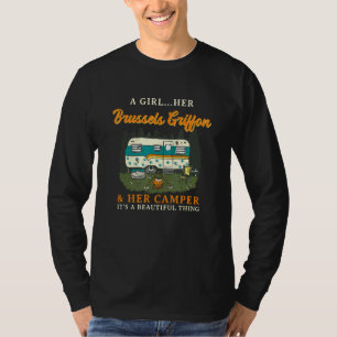 A Girl her Brussels Griffon and her Camper Bruss G T Shirt