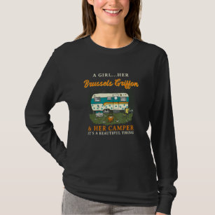 A Girl her Brussels Griffon and her Camper Bruss G T Shirt