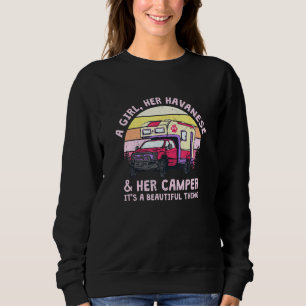 A Girl her Havanese and her Camper Havanese Cuban T Shirt