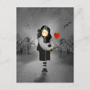 A Girl och Ghost Vykort