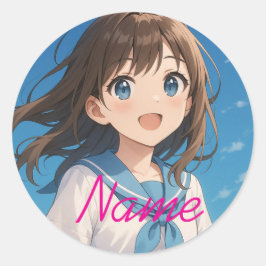 A Girl under the Summer Sky Runt Klistermärke