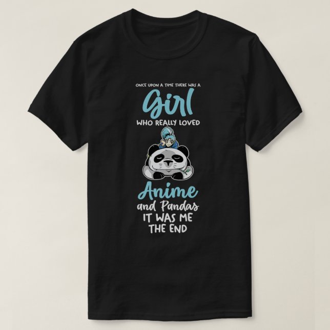 A girl who love pandas and anime  t shirt (Design framsida)