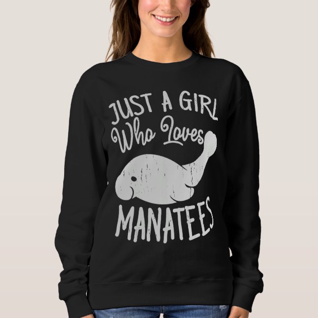 A Girl Who Love Sea Ocean Cow Manatees  Girls T Shirt (Framsida)