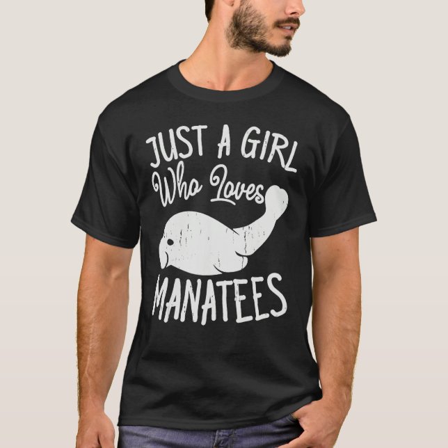 A Girl Who Love Sea Ocean Cow Manatees  Girls T Shirt (Framsida)