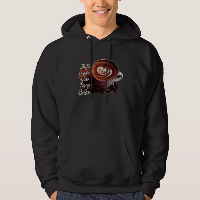 A Girl Who Loves Coffee Hoodie (Framsida)