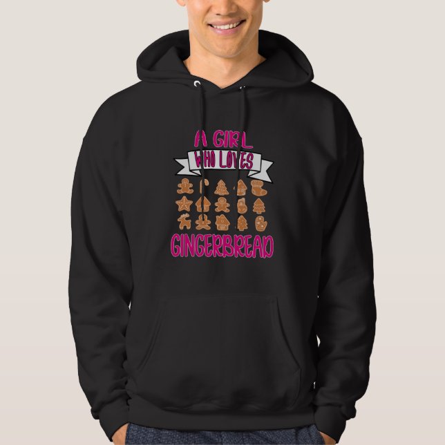 A Girl Who Loves Gingerbread Cake Cooking Kitchen  Hoodie (Framsida)
