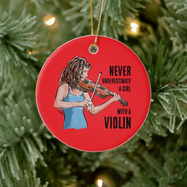 A Girl with a Violin Ornament (Träd)