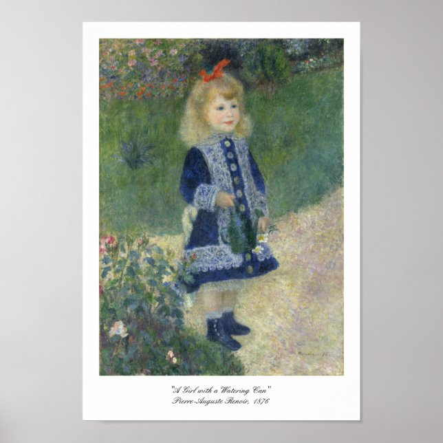 "A Girl with a Watering Can" Pierre-Auguste Renoir Poster (Framsidan)
