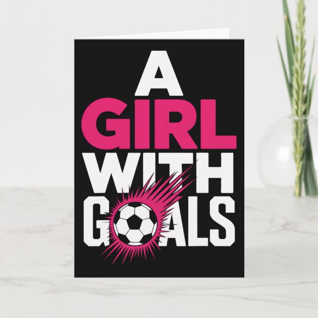 A Girl With Goals Motivated Soccer Players Female  Kort (Framsida)