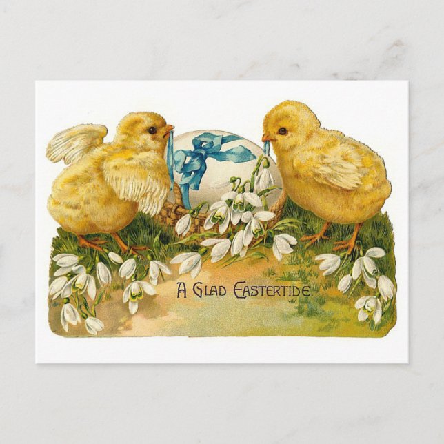 A Glad Eastertide Cute Vintage Påsk Helg Vykort (Framsida)
