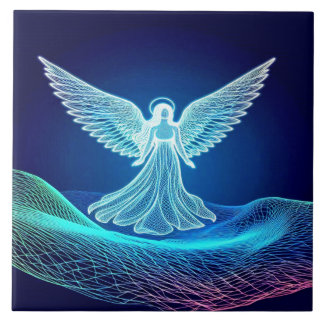 A Glowing Angel Standing on His Word Kakelplatta