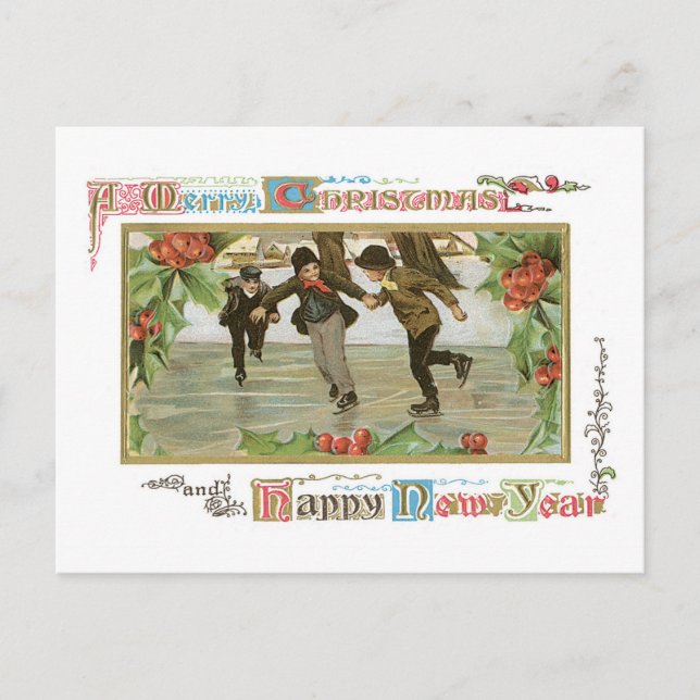 A GOD JUL & GOTT NYTT ÅR HELG VYKORT (Framsida)