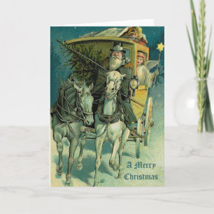 A God jul Horse and Carriage Helgkort
