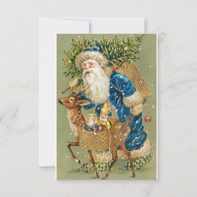 A God jul med tomten och renarna Inbjudningar (Framsida)