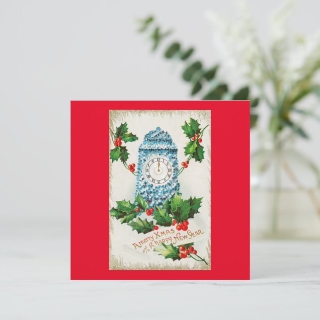 A God jul och en Gott nytt år-klockbil Kort (Stående Fram)