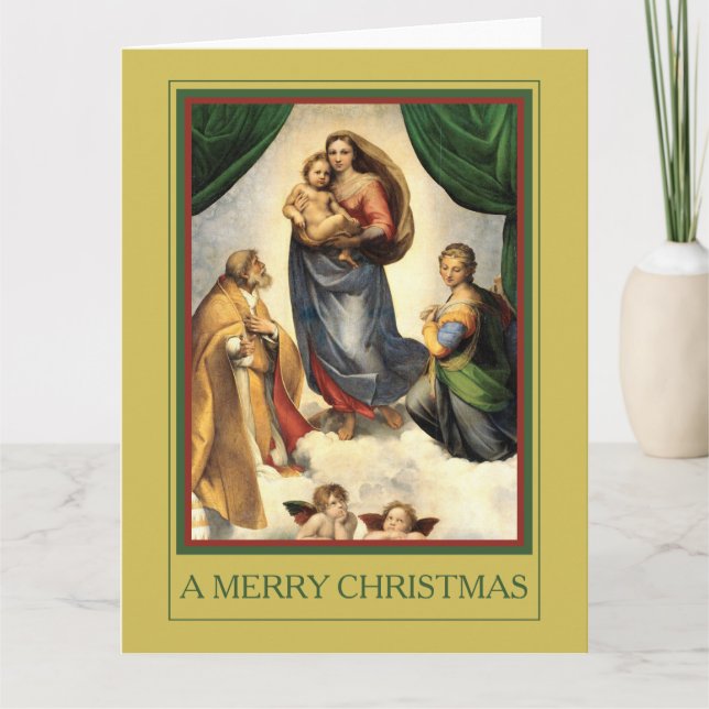 A GOD JUL Raphael Madonna och Kristus Child Kort (Framsida)