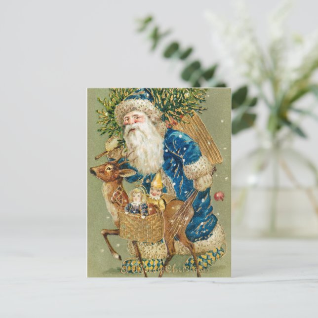 A God jul vintage art Helg Vykort (Stående Fram)