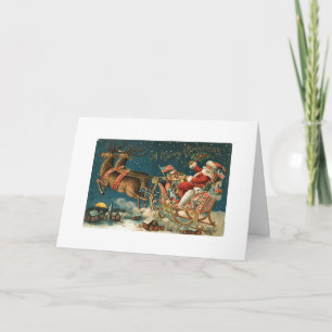A God jul Vintage Santa Helgkort