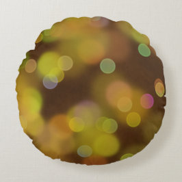 A Golden jul Mönster på Fawn Brown Rund Kudde