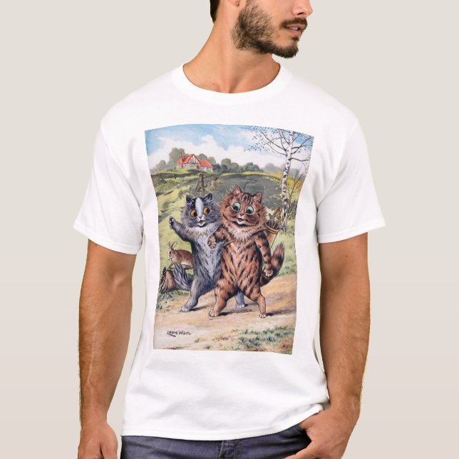 A Golfing Match, Louis Wain T Shirt (Framsida)