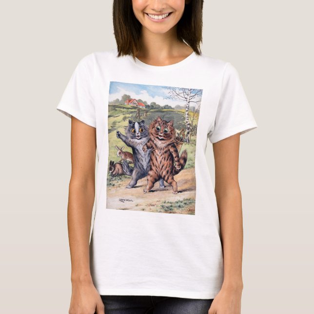 A Golfing Match, Louis Wain T Shirt (Framsida)