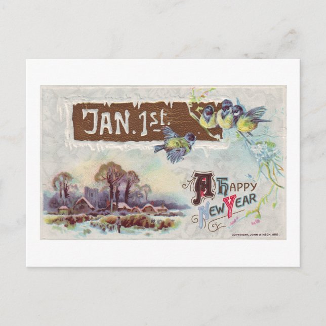 A GOTT NYTT ÅR HELG VYKORT (Framsida)