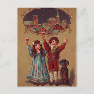 A Gott nytt år Victorian Children Helg Vykort