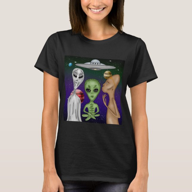 A Grått, Little Grönt, Anunnaki Alien Teckning T Shirt (Framsida)