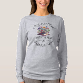 A Great Book Delights Floral Longsleeve T Shirt