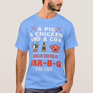 A Gris A Chicken och en kummel in i Pub b-q T Shirt