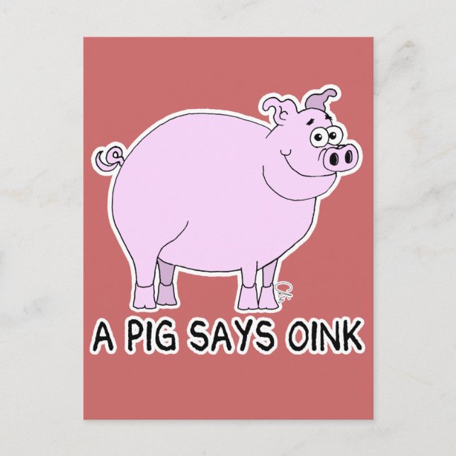 A Gris Says Oink Vykort (Framsida)