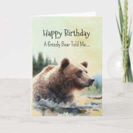 A Grizzly Bear Personality Birthday Roligt Animal Kort