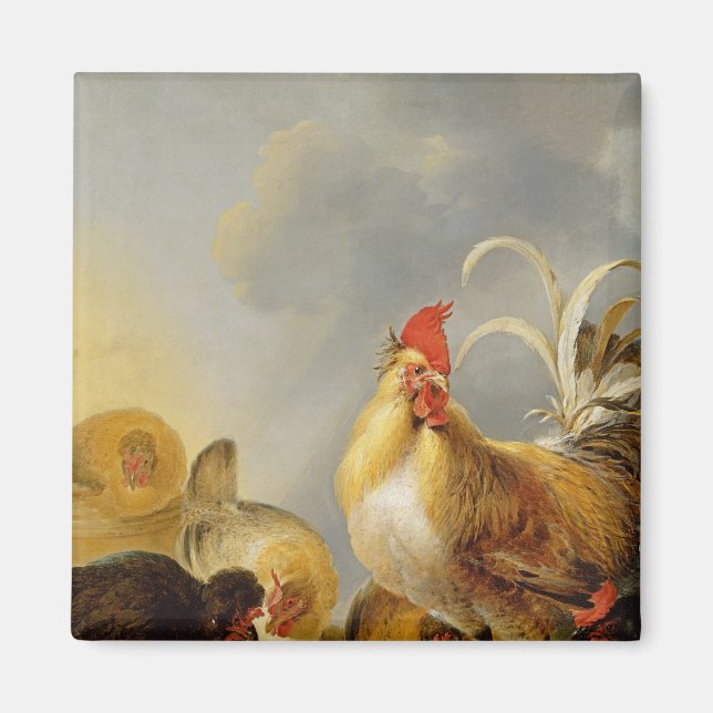 A Group of Farmyard Fowl 1643 Magnet (Framsidan)
