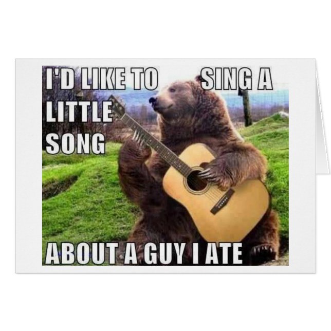 "A GUY I ATE" Bear with Guitar OBS Kort (Framsidan Horizontal)