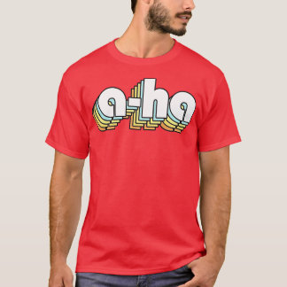 A ha Retro Rainbow Typography Faded Stil T Shirt