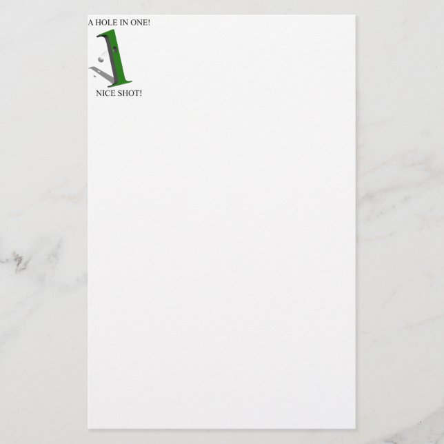 A Hål i ett Golf Boll Brevpapper (Framsida)