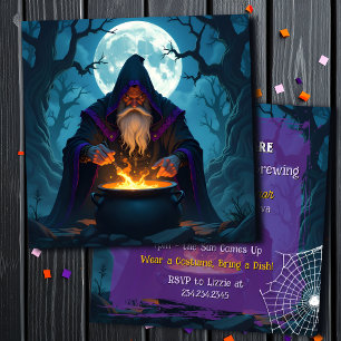 A Halloween fest brinner Warlock Inbjudningar