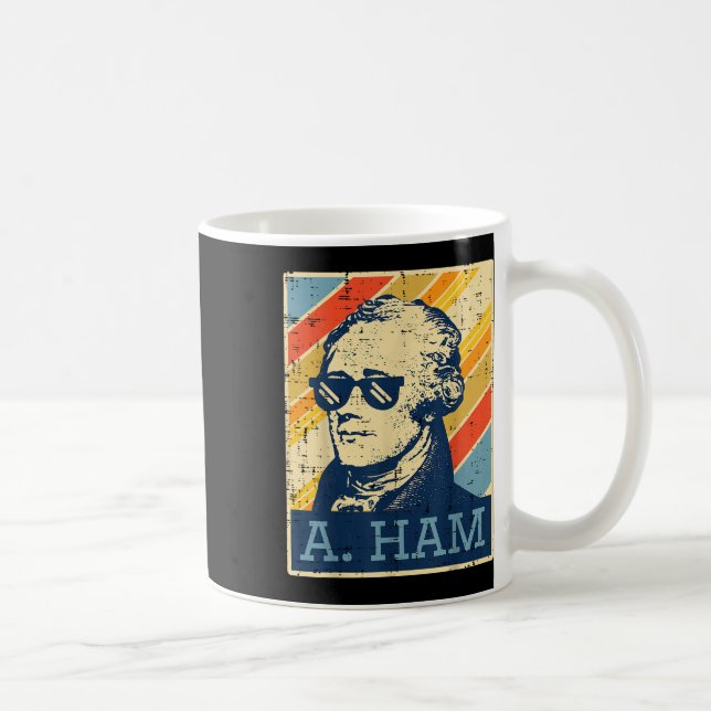 A Ham Alexander Hamilton Retro Funny Say Manar Wo Kaffemugg (Höger)