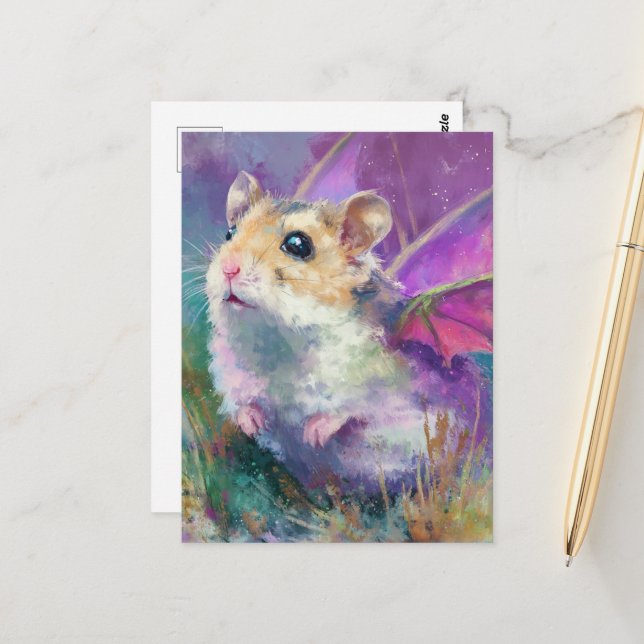A Hamster Dragon Vykort (Fram/Back In Situ)