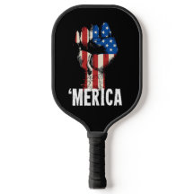A hand Fist American Flagga "MERICA"